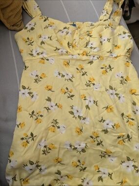 Old Navy Yellow Floral Midi Dress
